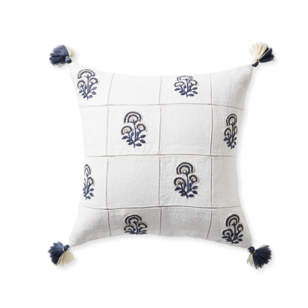 Brand New Serena & Lily Cortina Pillow Cover in Vintage Indigo